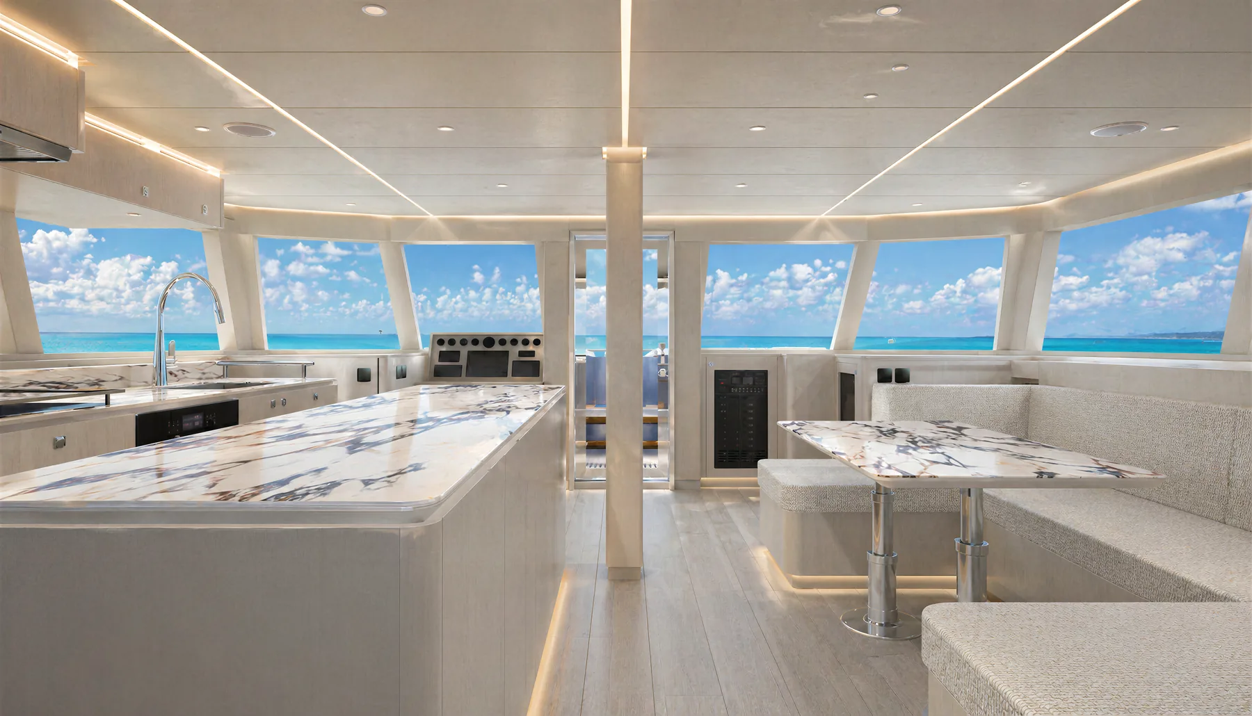Delphine galley & salon, forward