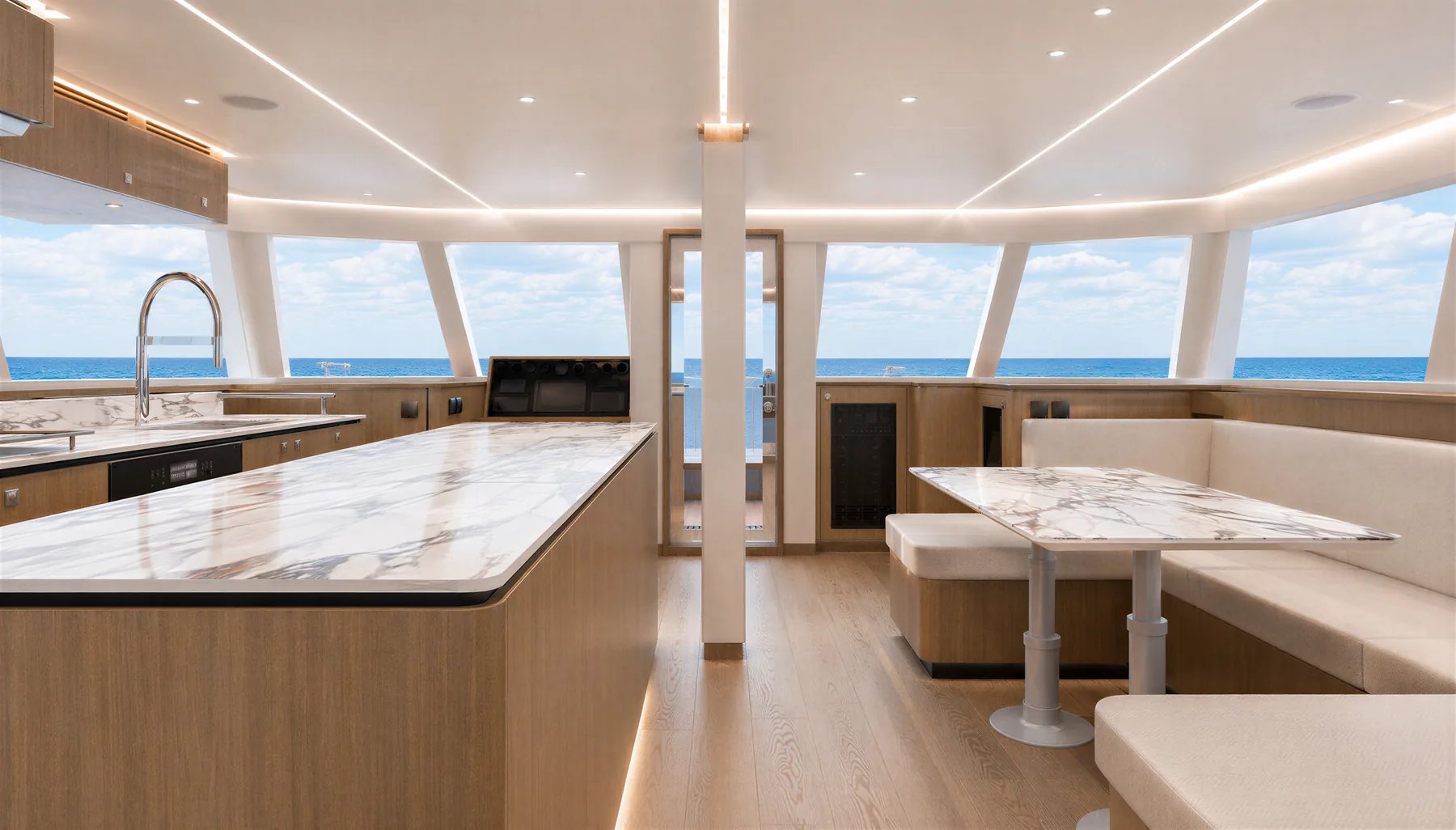 Sable galley & salon, forward
