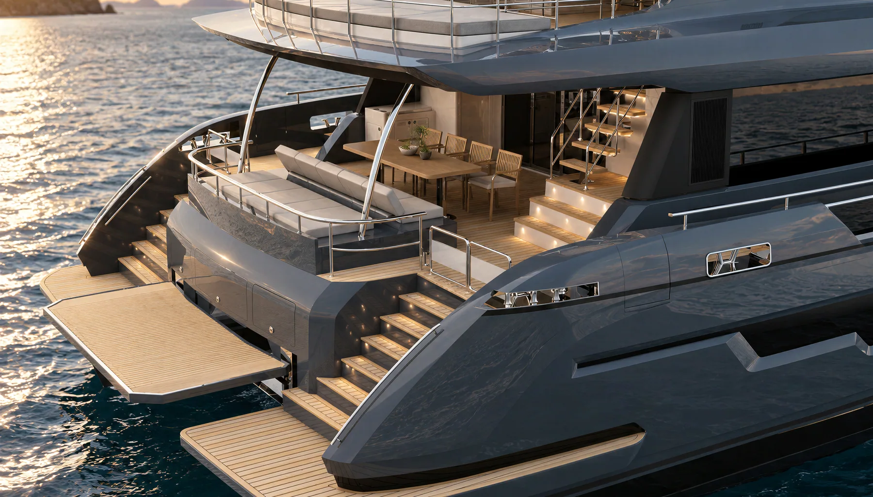 v70 — Aft deck and beach club